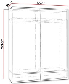 Ντουλάπα συρόμενη Mediolan-Fusiko