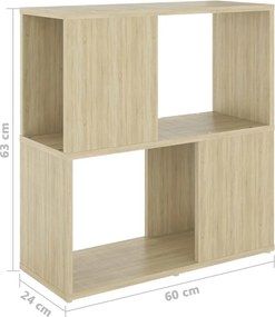 vidaXL Βιβλιοθήκη Sonoma Δρυς 60 x 24 x 63 εκ. Μοριοσανίδα