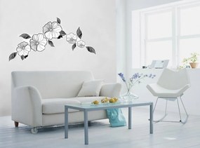 Διακοσμητικά αυτοκόλλητα τοίχου κομψά ασπρόμαυρα λουλούδια
