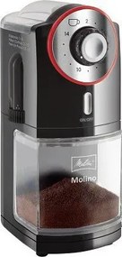 Melitta 1019-01 Molino Ηλεκτρικός Μύλος Καφέ 100W με Χωρητικότητα 200gr και 17 Επίπεδα Άλεσης, Κόκκινος