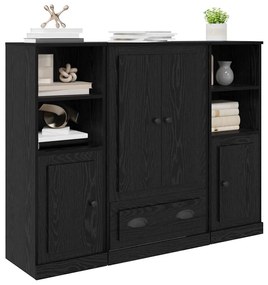 vidaXL Highboard με συρτάρι 3 pcs Μαύρη Οξυά Επεξεργασμένο ξύλο