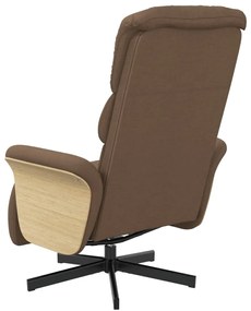 vidaXL Πολυθρόνα Ανακλινόμενη με Υποπόδιο Καφέ Υφασμάτινη