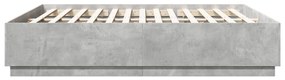 vidaXL Πλαίσιο Κρεβατιού με Φώτα LED Γκρι Σκυρ. 200x200 εκ. Επεξ. Ξύλο