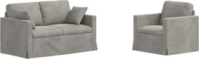 vidaXL Καναπές 2 pcs Ανοιχτό γκρι
