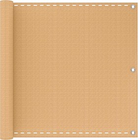 vidaXL Οθόνη Μπαλκονιού Άμμος 120 x 600 cm HDPE και Αλουμίνιο