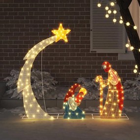 vidaXL Σκηνή Γέννησης LED Θερμό λευκό 149 x 32 x 127,5 εκ Πολυεστέρας