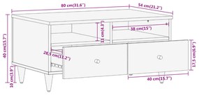 ΤΡΑΠΕΖΑΚΙ ΣΑΛΟΝΙΟΥ 80 X 54 X 40 ΕΚ. ΑΠΟ ΜΑΣΙΦ ΞΥΛΟ ΜΑΝΓΚΟ 358261