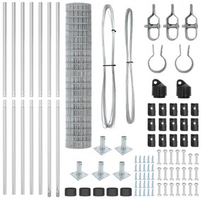 vidaXL Euro Fence με 7 πάσους 1.6x10 μ Γαλβανισμένο Ατσάλι