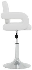vidaXL Καρέκλες Τραπεζαρίας Περιστρεφόμενες 4 τεμ. Λευκές Δερματίνη