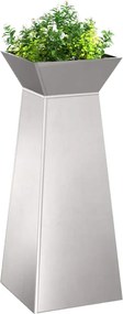 vidaXL Γλάστρα Πυλώνας 2 τμχ. Ασημί 40 x 40 x 100 cm
