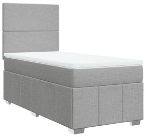 ΚΡΕΒΑΤΙ BOXSPRING ΜΕ ΣΤΡΩΜΑ ΑΝΟΙΧΤΟ ΓΚΡΙ 90X190 ΕΚ. ΥΦΑΣΜΑΤΙΝΟ 3293816