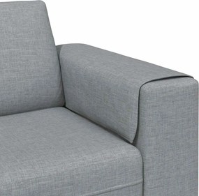 vidaXL Καναπές σαλονιού 3 pcs Ανοιχτό γκρι Πολυεστέρας