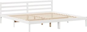 vidaXL Σκελετός Κρεβ. Χωρίς Στρώμα Λευκό 200x200 εκ Μασίφ Πεύκο
