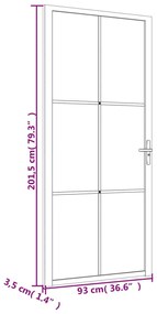 Εσωτερική Πόρτα 93x201,5 εκ. Μαύρη ESG Γυαλί και Αλουμίνιο - Μαύρο