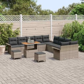 vidaXL Σετ Καναπέ Κήπου 13 pcs Γκρι συνθετικό ρατάν