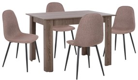 Σετ τραπεζαρίας C11617.07 5 τμχ σε Sonoma oak και Μπέζ ύφασμα