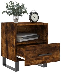 vidaXL Κομοδίνα 2 τεμ. Καπνιστή Δρυς 40 x 35 x 47,5 εκ. Επεξεργ. Ξύλο