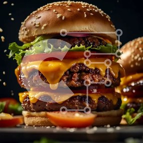 Intra Συλλεκτικό Ξύλινο Παζλ Plywood  4mm - Ζουμερό Cheeseburger με φρέσκα υλικά και τραγανές πατάτες Σε Ξύλινο Κουτί - Διαστάσεις: 10x10 cm – 25 κομμάτια