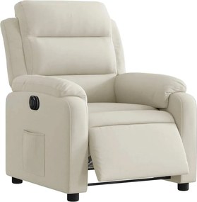 vidaXL Πολυθρόνα Ανακλινόμενη Ηλεκτρική Κρεμ Βελούδινη