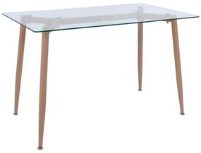 Τραπέζι Olsen 120x70 Μεταλ.Βαφή Σημύδας/Γυαλί
