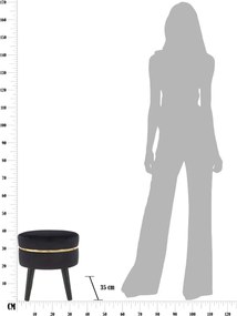 Σκαμπό Χρυσό/Μαύρο PARIS Μαύρο/Χρυσό 35x35x41