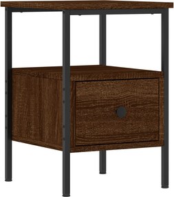 vidaXL Κομοδίνο Καφέ Δρυς 34 x 36 x 50 εκ. από Επεξεργασμένο Ξύλο