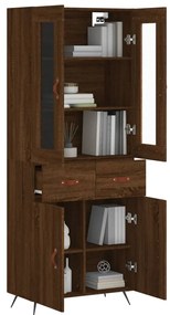 vidaXL Ντουλάπι Καφέ Δρυς 69,5 x 34 x 180 εκ. από Επεξεργασμένο Ξύλο