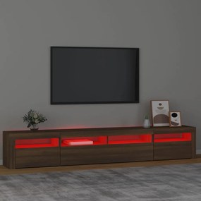 vidaXL Έπιπλο Τηλεόρασης με LED Καφέ Δρυς 240x35x40 εκ.