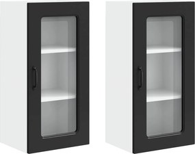 vidaXL Πάνελ πλυντηρίου πιάτων Kalmar 2 pcs Μαύρο Επεξεργασμένο Ξύλο
