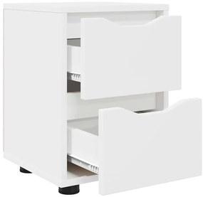 vidaXL Κομοδίνα 2 pcs Λευκό 30,5 x 30 x 43 εκ Επεξεργασμένο ξύλο