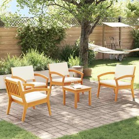 vidaXL Σετ μπιστρό με μαξιλάρι 5 pcs Καφέ Πολυεστέρας