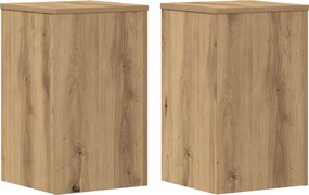 vidaXL Βάσεις Φυτών 2 τεμ. Αρτισιανή Δρυς 30x30x50 εκ. Επεξ. Ξύλο