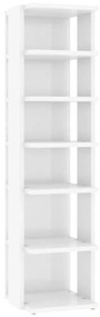 Παπουτσοθήκη Γυαλιστερή Λευκή 27,5x27x102εκ. Επεξεργασμένο Ξύλο - Λευκό