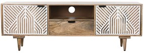 Τηλεόραση Home ESPRIT Λευκό Ξύλο από Μάνγκο 160 x 41 x 55 cm