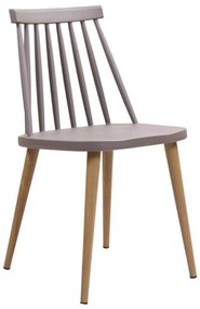 Καρέκλα LAVIDA Μεταλλική Χρώμα Φυσικό,SandBeige ΥλικόPP 43x48x77cm (Σετ 4 ΤΕΜ)