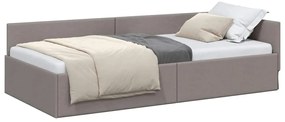 vidaXL Κρεβάτι Γωνίας Taupe 90 x 200 cm Ύφασμα και Έργο ξύλου