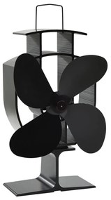 vidaXL Αερόθερμο Σόμπας Μαύρο με 4 Πτερύγια