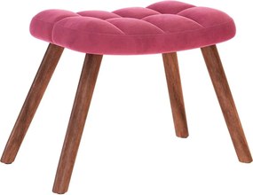 vidaXL Κουνιστή πολυθρόνα με σκαμνί Wine Red Velvet