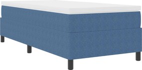 vidaXL Κρεβάτι πλατφόρμα Μπλε 100 x 200 cm Υφασμάτινο Κορντουρά