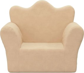 vidaXL Παιδικός καναπές Cream Soft Plush