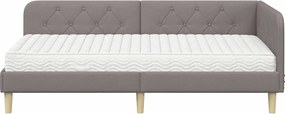 vidaXL Κρεβάτι Γωνίας Taupe 90 x 190 cm ύφασμα