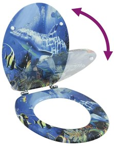 vidaXL Κάλυμμα Λεκάνης με Σχέδιο Δελφίνια από MDF