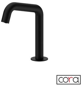 Cora Sensor Μπαταρία Νιπτήρα Τοίχου Ηλεκτρονική Χωρίς ανάμιξη Black Μatt