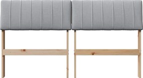 vidaXL Ταπετσαρισμένο κεφαλάρι Ανοιχτό γκρι 135 cm