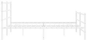 Πλαίσιο Κρεβατιού με Κεφαλάρι/Ποδαρικό Λευκό 183x213εκ. Μέταλλο - Λευκό