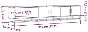 Έπιπλο Τηλεόρασης Καπνιστή Δρυς 210x35x41 εκ. Επεξ. Ξύλο - Καφέ