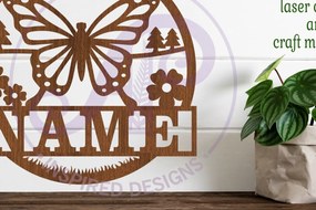 Σετ των 3 Intra απο ξύλο plywood 3mm-4mm πάχος Πινακίδα ονόματος πεταλούδας Δίασταση 6x6 cm INTRAFABR-98868114