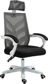 BF2985 Πολυθρόνα Γραφείου Διευθυντή, Άσπρο - Mesh Μαύρο   1τμχ