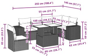 ΣΑΛΟΝΙ ΚΗΠΟΥ ΣΕΤ 7 ΤΕΜΑΧΙΩΝ ΓΚΡΙ ΣΥΝΘΕΤΙΚΟ ΡΑΤΑΝ ΜΕ ΜΑΞΙΛΑΡΙΑ 3269202