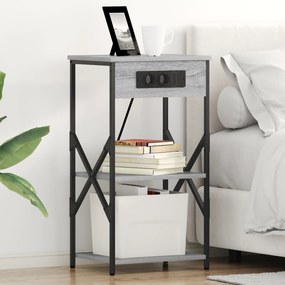 vidaXL Κομοδίνο Γκρι sonoma 41 x 31 x 76 εκ. Επεξεργασμένο ξύλο